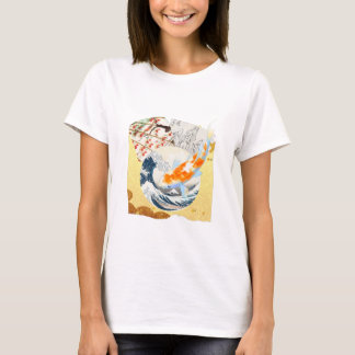  Gold Koi Pond van Japanse cultuurvrouwen T-shirt