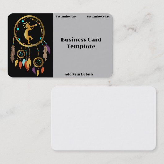 Gold Kokopelli Dreamcatcher Visitekaartje (Voorkant / Achterkant)
