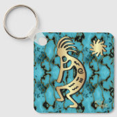Gold Kokopelli-Sleutelhanger voor het afspelen van Sleutelhanger (Voorkant)
