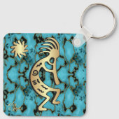 Gold Kokopelli-Sleutelhanger voor het afspelen van Sleutelhanger (Achterkant)