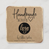 Gold Kraft Handmade with Love Etsy Home Crafter Sq Vierkante Visitekaartje (Voorkant)
