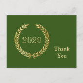 Gold Krans Afstuderen Bedankt Groen Briefkaart (Voorkant)