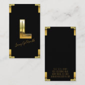 Gold L Initiaal en Visitekaartje aan de grenzen (Voorkant / Achterkant)