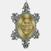 Gold lace 50th bruiloft tin sneeuwvlok ornament (Links)