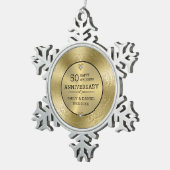 Gold lace 50th bruiloft tin sneeuwvlok ornament (Rechts)