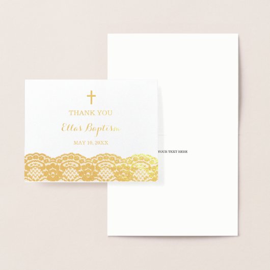 Gold Lace Baptism - Hartelijk dank Folie Kaarten (Display)