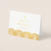 Gold Lace Baptism - Hartelijk dank Folie Kaarten (Voorkant)