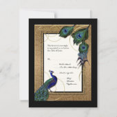 Gold & Lace Baroque Formal Elegant Wedding Invite RSVP Kaartje (Voorkant)