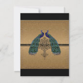 Gold & Lace Baroque Formal Elegant Wedding Invite RSVP Kaartje (Achterkant)