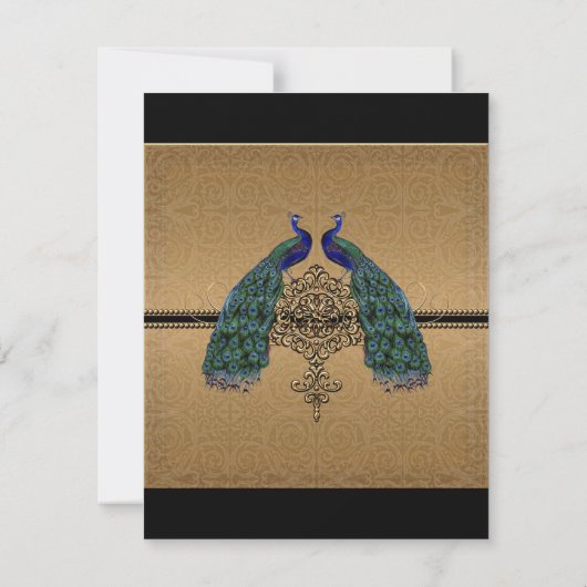 Gold & Lace Baroque Formal Elegant Wedding Invite RSVP Kaartje (Achterkant)