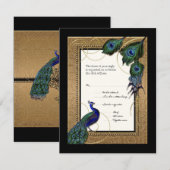 Gold & Lace Baroque Formal Elegant Wedding Invite RSVP Kaartje (Voorkant / Achterkant)