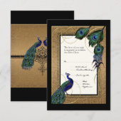 Gold & Lace Baroque formele bruiloft RSVP-respons RSVP Kaartje (Voorkant / Achterkant)