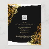 GOLD LACE Black All-in-1 Wedding INVITE QR Code (Achterkant)