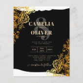 GOLD LACE Black All-in-1 Wedding INVITE QR Code (Voorkant)
