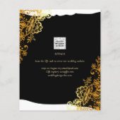 GOLD LACE Black All-in-1 Wedding Save the Date Flyer (Achterkant)