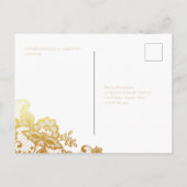 GOLD LACE Budget All-in-1 Wedding IINVITE RSVP Briefkaart (Achterkant)