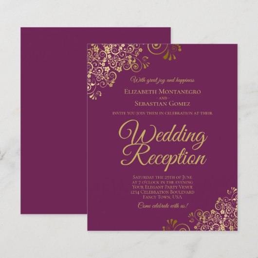 Gold Lace Cassis Weddenschappen Reception BUDGET I (Voorkant / Achterkant)