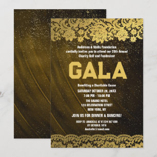 Gold Lace Charity Ball Corporate Fondsenwervende P Kaart