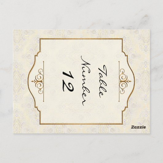 Gold & Lace Classic Elegant Wedding Invite Briefkaart (Achterkant)