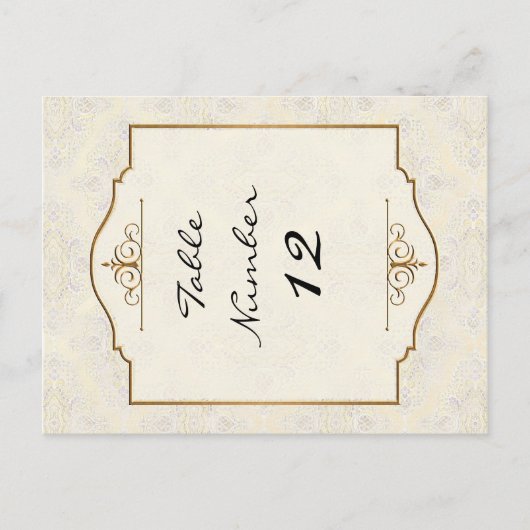 Gold & Lace Classic Elegant Wedding Invite Briefkaart (Voorkant)