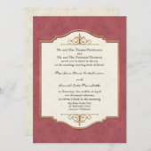Gold & Lace Classic Elegant Wedding Invite Kaart (Voorkant / Achterkant)