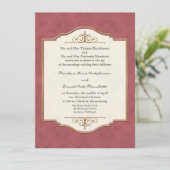 Gold & Lace Classic Elegant Wedding Invite Kaart (Staand voorkant)