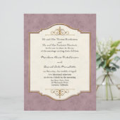 Gold & Lace Classic Elegant Wedding Invite Kaart (Staand voorkant)
