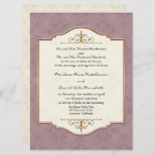 Gold & Lace Classic Elegant Wedding Invite Kaart (Voorkant / Achterkant)