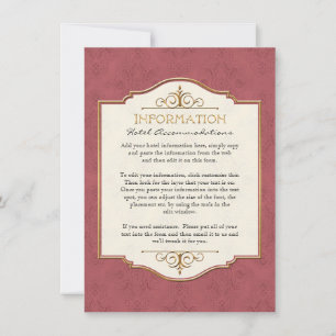 Gold & Lace Classic Elegant Wedding Invite Kaart