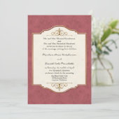 Gold & Lace Classic Elegant Wedding Invite Kaart (Staand voorkant)