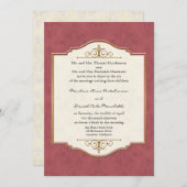 Gold & Lace Classic Elegant Wedding Invite Kaart (Voorkant / Achterkant)