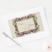 Gold & Lace Classic Elegant Wedding Invite Rechthoekige Sticker (Envelop)