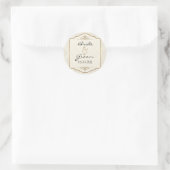 Gold & Lace Classic Elegant Wedding Invite Ronde Sticker (Tas)