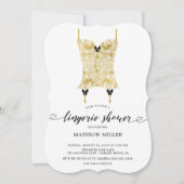 Gold Lace Corset Bridal Lingerie Shower Kaart (Voorkant)