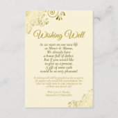 Gold Lace & Cream Wedding Wishing Well Poem Informatiekaartje (Voorkant)