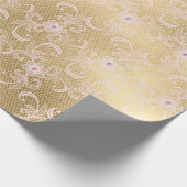 GOLD LACE ELEGANT BIRTHDAY WEDDING WRAP CADEAUPAPIER (Hoek)