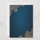 Gold Lace Elegant Black Islamic Muslim Weduwen Kaart (Achterkant)