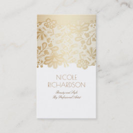 Gold Lace Elegant  White Visitekaartje