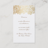 Gold Lace Elegant  White Visitekaartje (Achterkant)