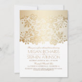 Gold Lace Elegant  Wit Repetitie Diner Kaart (Voorkant)