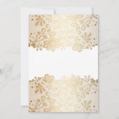 Gold Lace Elegant Wit Verjaardagsfeest Kaart (Achterkant)
