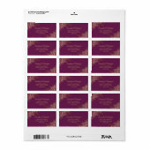 Gold Lace Frills op Cassis Paars Weddenschap Etiket (Full Sheet)