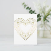 Gold Lace Heart Briefkaart (Staand voorkant)