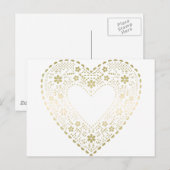 Gold Lace Heart Briefkaart (Voorkant / Achterkant)