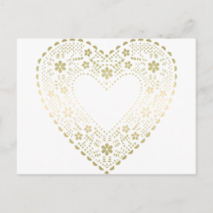 Gold Lace Heart Briefkaart
