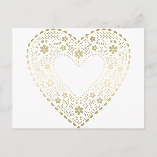 Gold Lace Heart Briefkaart (Voorkant)