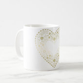 Gold Lace Heart Koffiemok (Voorkant links)