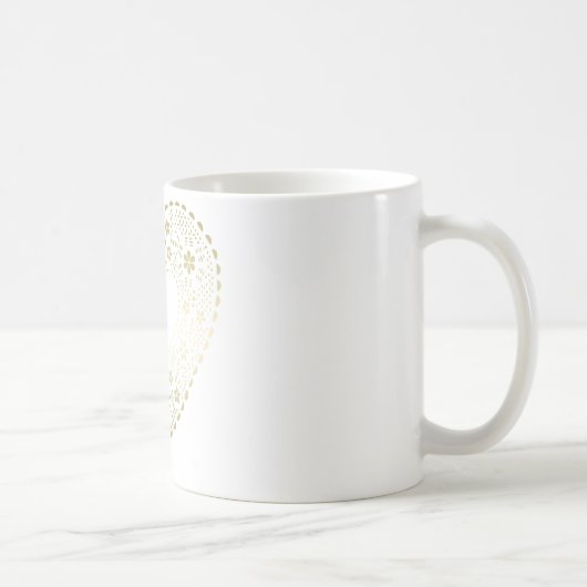 Gold Lace Heart Koffiemok (Rechts)