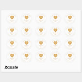 Gold Lace Heart Love & Thanks Supporting Business Ronde Sticker (Vel)