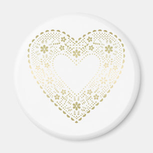 Gold Lace Heart Magneet